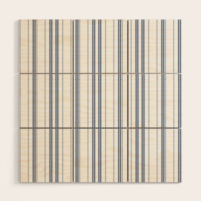 Simple blue and white stripes pattern  Wood Wall Art Gallery Image 1