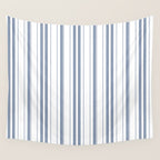 Simple blue and white stripes pattern  Wall Tapestry Gallery Image 4