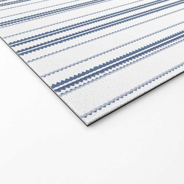 Simple blue and white stripes pattern  Welcome Mat Gallery Image 2