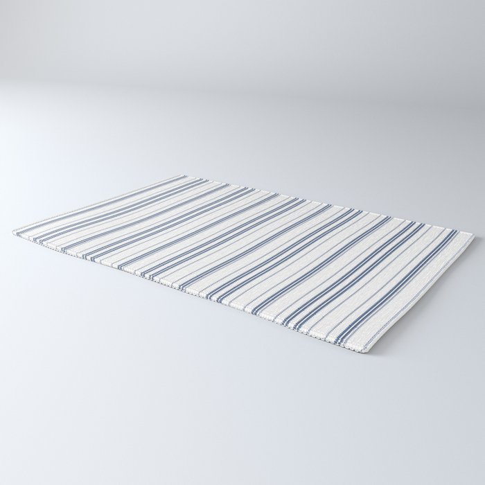 Simple blue and white stripes pattern  Rug Gallery Image 3