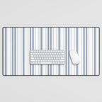 Simple blue and white stripes pattern  Desk Mat Gallery Image 1