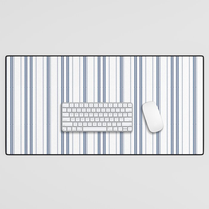 Simple blue and white stripes pattern  Desk Mat Gallery Image 1