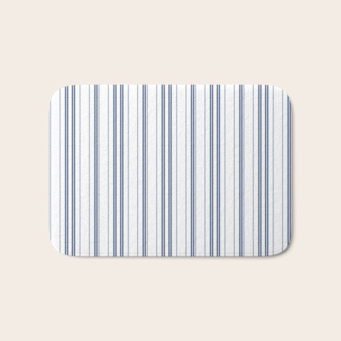 Simple blue and white stripes pattern  Bath Mat Gallery Image 1