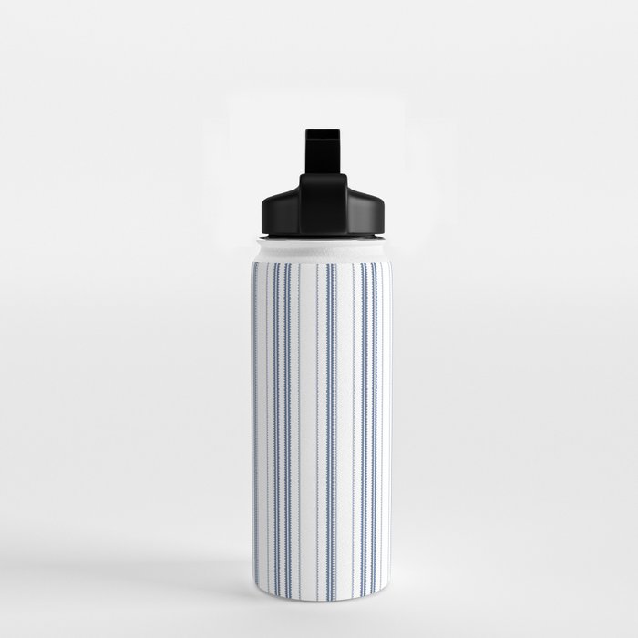Simple blue and white stripes pattern  Water Bottle Gallery Image 2