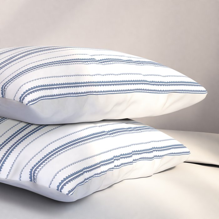 Simple blue and white stripes pattern  Pillow Sham Gallery Image 3