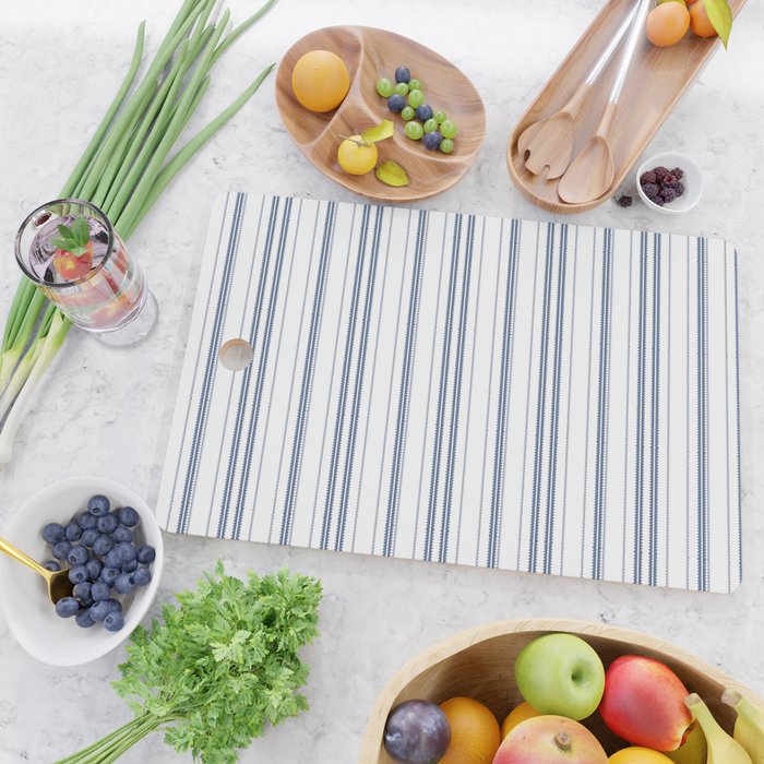 Simple blue and white stripes pattern  Cutting Board Gallery Image 2