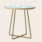 Make A Wish Dandelion Pattern in Sky Blue & Off White Side Table Gallery Image 1