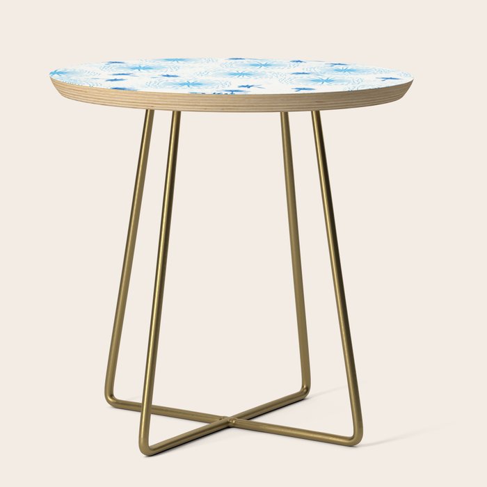 Make A Wish Dandelion Pattern in Sky Blue & Off White Side Table Gallery Image 1