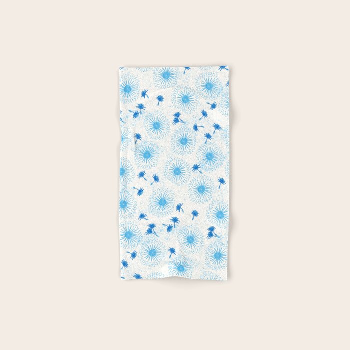 Make A Wish Dandelion Pattern in Sky Blue & Off White Bath Towel Gallery Image 1