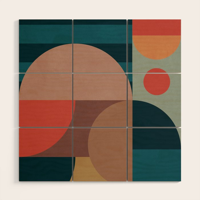 Geometric Abstraction 190 Wood Wall Art Gallery Image 1