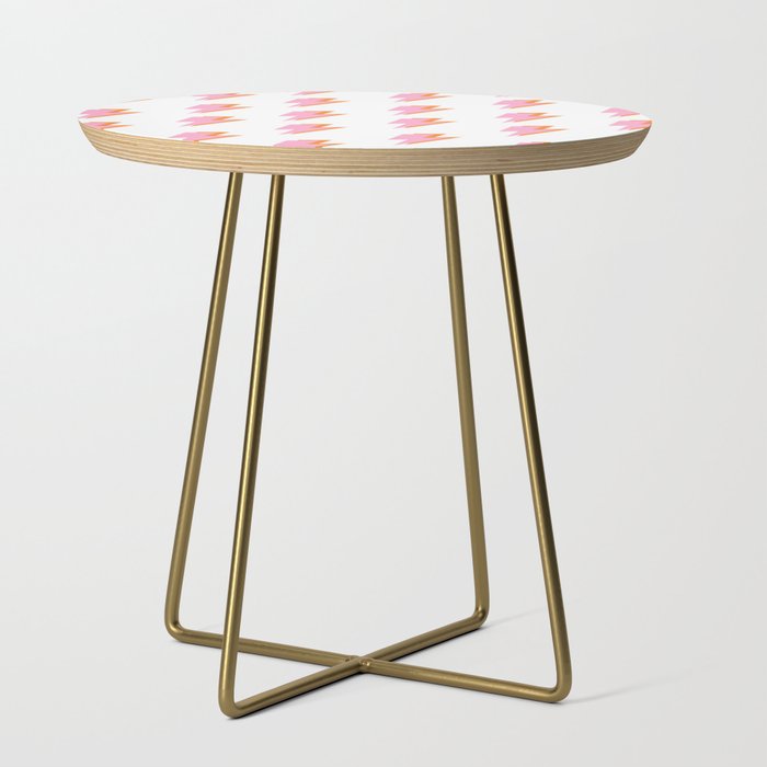 Pink and Orange Lightning Bolts Side Table Gallery Image 1