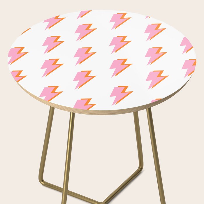 Pink and Orange Lightning Bolts Side Table Gallery Image 2