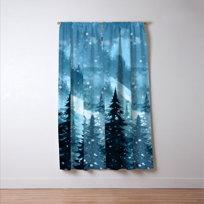 Winter Night Window Curtain Gallery Image 3