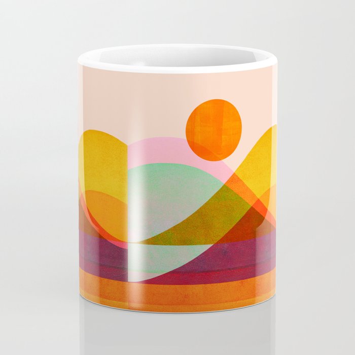 Abstraction_SUNSET_LANDSCAPE_POP_ART_Minimalism_018X Coffee Mug Gallery Image 4