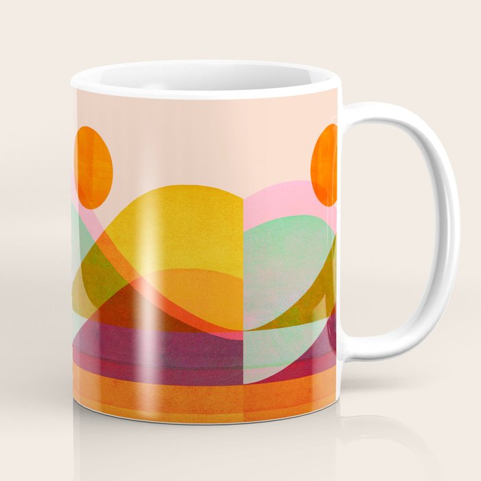 Abstraction_SUNSET_LANDSCAPE_POP_ART_Minimalism_018X Coffee Mug Gallery Image 1