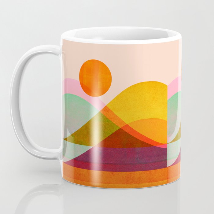 Abstraction_SUNSET_LANDSCAPE_POP_ART_Minimalism_018X Coffee Mug Gallery Image 3