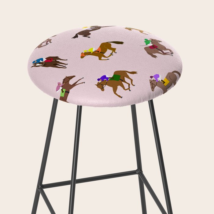 Off to the Horse Races (Pink) Stool Gallery Image 2