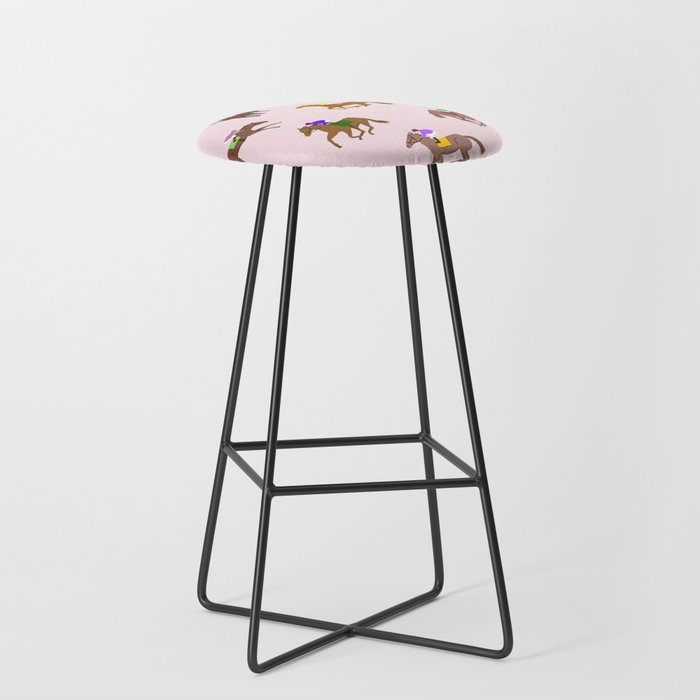 Off to the Horse Races (Pink) Stool Gallery Image 1