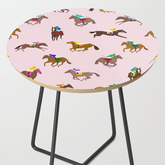 Off to the Horse Races (Pink) Side Table Gallery Image 2