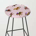 Off to the Horse Races (Pink) Stool Gallery Image 2