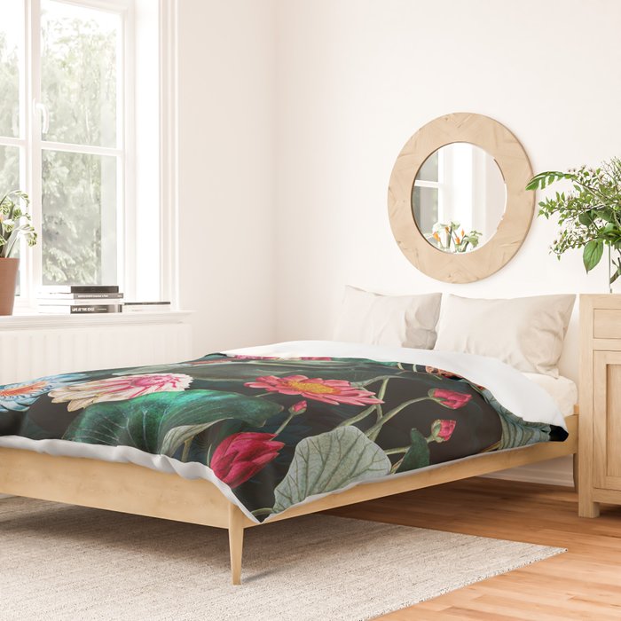 Water Lily - Night Duvet Cover Gallery Image 2