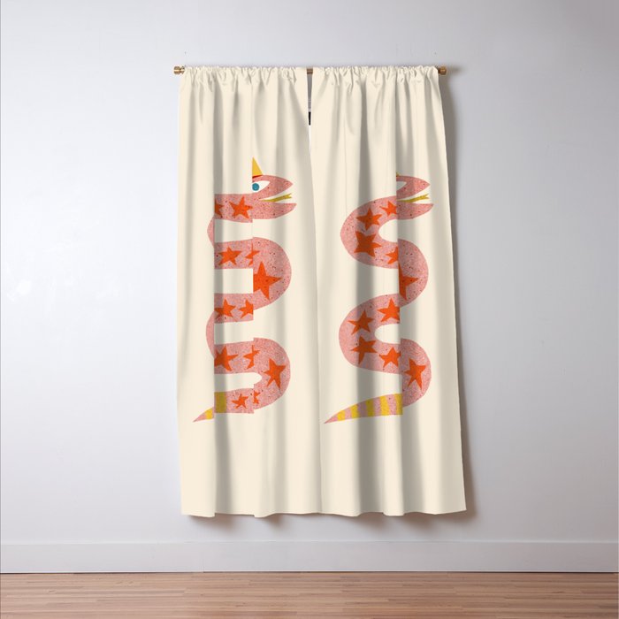 Abstraction_LITTLE_KING_COBRA_SNAKE_CUTE_ADORABLE_POP_ART_0916A Window Curtain Gallery Image 3