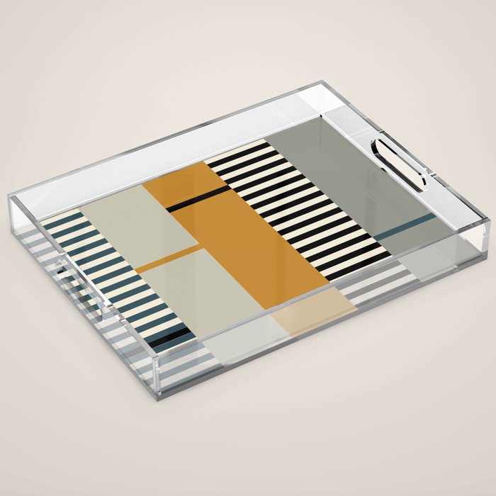 Irregular Stripes 2 neutral Acrylic Tray Gallery Image 1