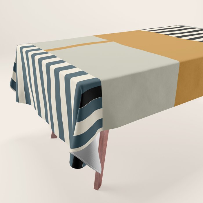 Irregular Stripes 2 neutral Tablecloth Gallery Image 1