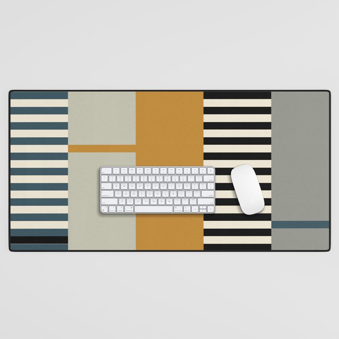 Irregular Stripes 2 neutral Desk Mat Gallery Image 1