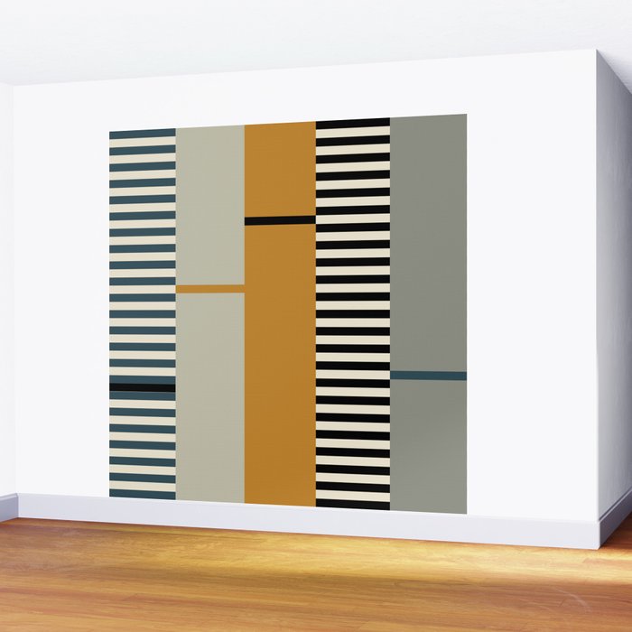 Irregular Stripes 2 neutral Wall Mural Gallery Image 2