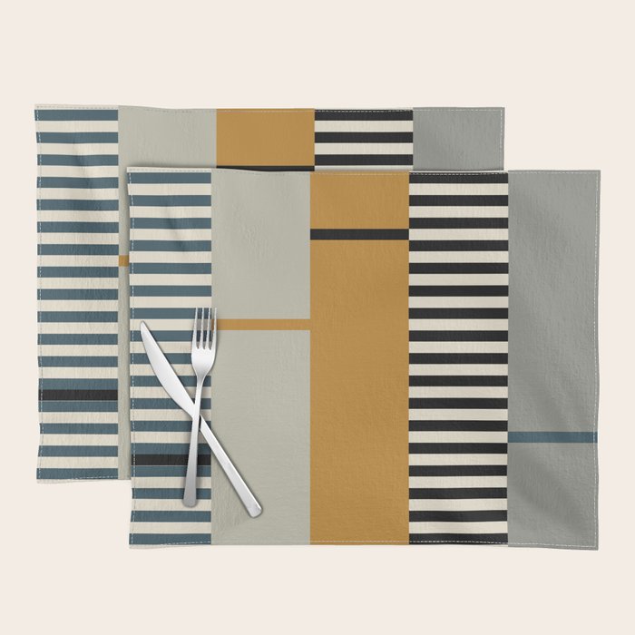 Irregular Stripes 2 neutral Placemat Gallery Image 1