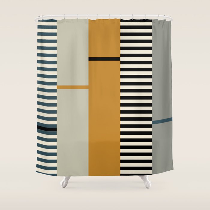 Irregular Stripes 2 neutral Shower Curtain Gallery Image 1