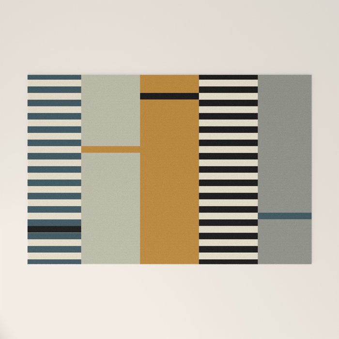 Irregular Stripes 2 neutral Welcome Mat Gallery Image 1