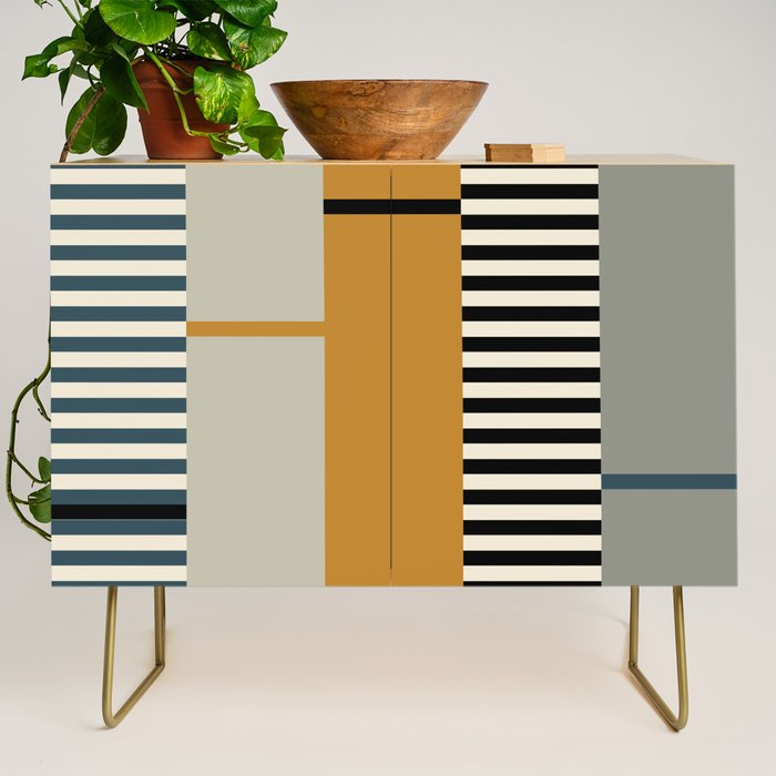 Irregular Stripes 2 neutral Credenza Gallery Image 1