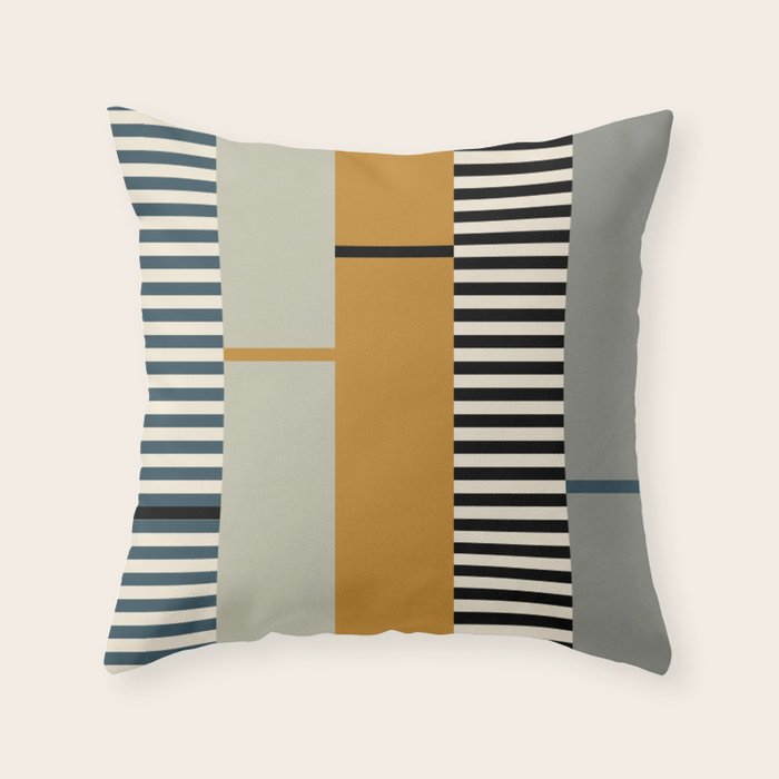 Irregular Stripes 2 neutral Throw Pillow Gallery Image 6