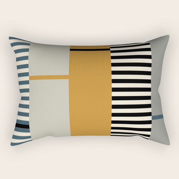 Irregular Stripes 2 neutral Rectangular Pillow Gallery Image 2