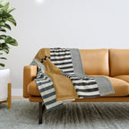 Irregular Stripes 2 neutral Throw Blanket Gallery Image 1