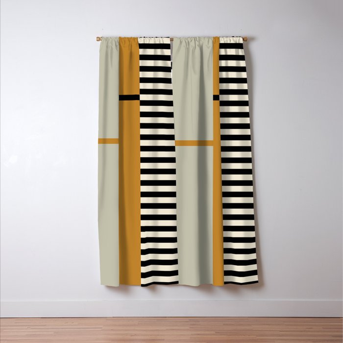 Irregular Stripes 2 neutral Window Curtain Gallery Image 3