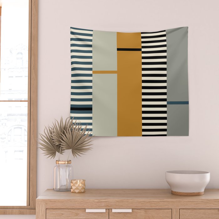 Irregular Stripes 2 neutral Wall Tapestry Gallery Image 2