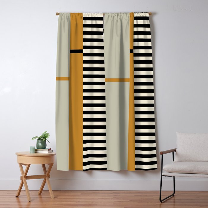 Irregular Stripes 2 neutral Window Curtain Gallery Image 5