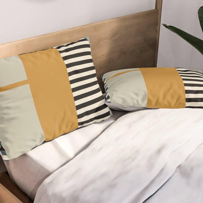 Irregular Stripes 2 neutral Pillow Sham Gallery Image 2