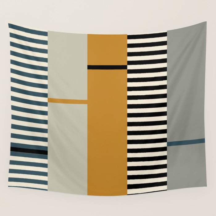 Irregular Stripes 2 neutral Wall Tapestry Gallery Image 4