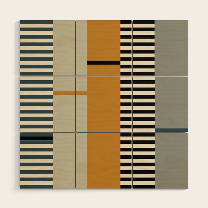 Irregular Stripes 2 neutral Wood Wall Art Gallery Image 1