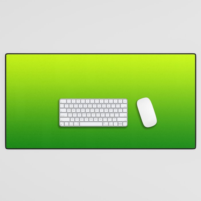Bright Chartreuse Green Ombre Desk Mat Gallery Image 1