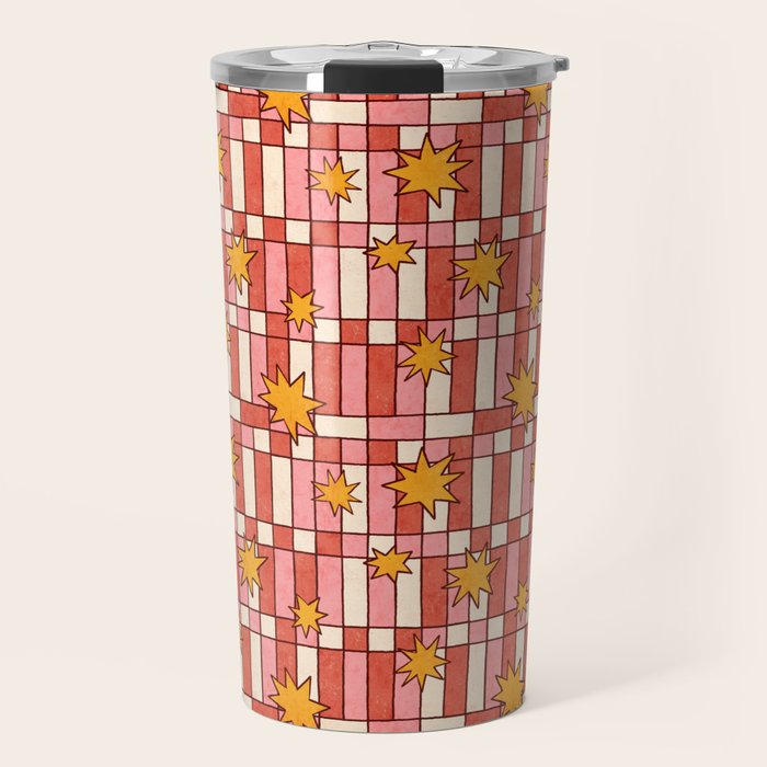 Retro Starry Plaid Travel Mug Gallery Image 1