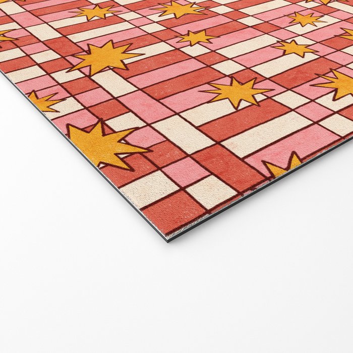 Retro Starry Plaid Welcome Mat Gallery Image 2