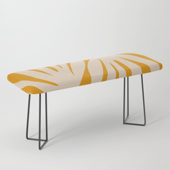 Maldives Minimalist Botanical Abstract in Honey Mustard  Bench Gallery Image 1