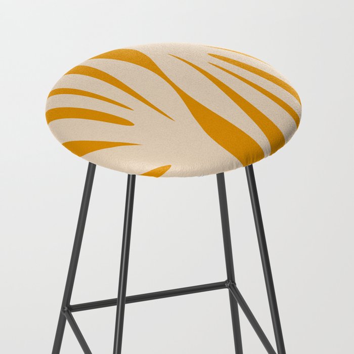 Maldives Minimalist Botanical Abstract in Honey Mustard  Stool Gallery Image 2