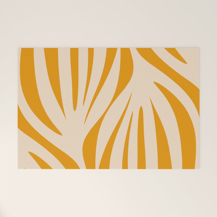 Maldives Minimalist Botanical Abstract in Honey Mustard  Welcome Mat Gallery Image 1