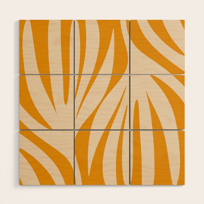Maldives Minimalist Botanical Abstract in Honey Mustard  Wood Wall Art Gallery Image 1